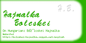 hajnalka bolcskei business card